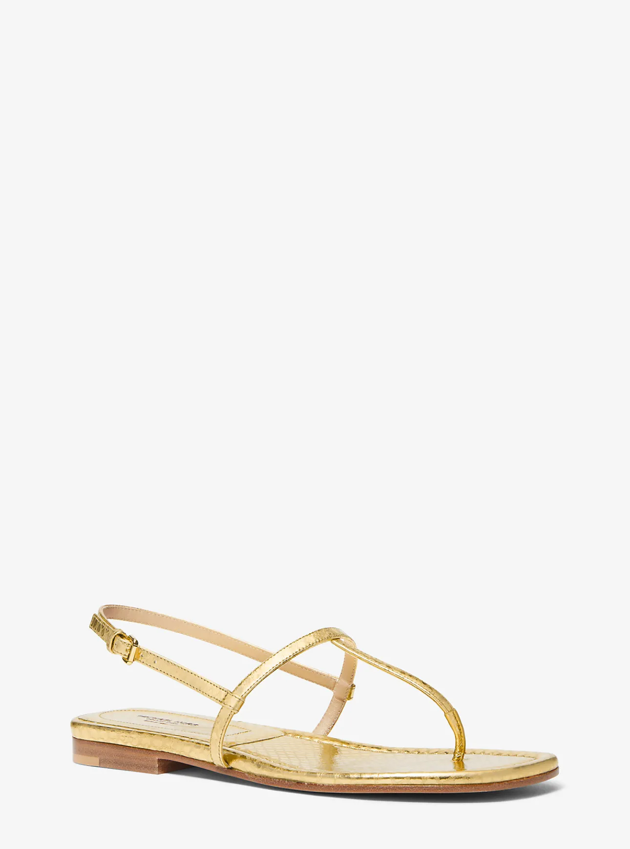 Ali Metallic Python Embossed Leather Sandal