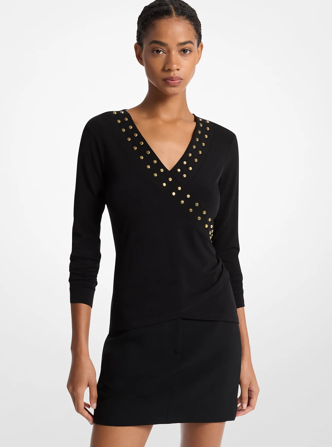 Astor Stud Matte Jersey Top