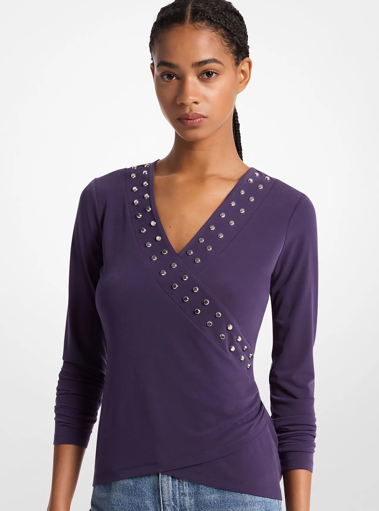 Astor Stud Matte Jersey Top