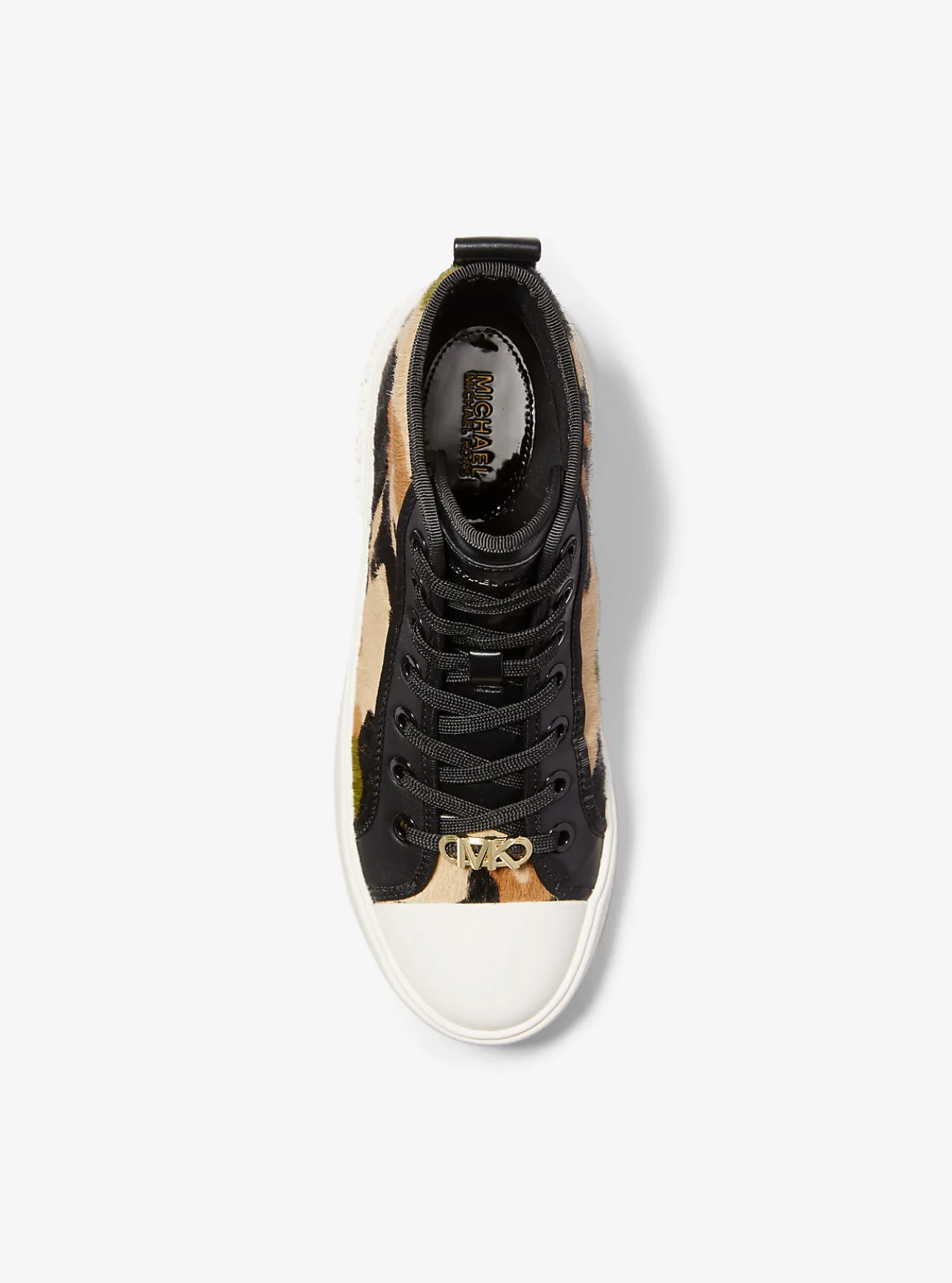 Evy Camouflage Print Calf Hair High-Top Sneaker
