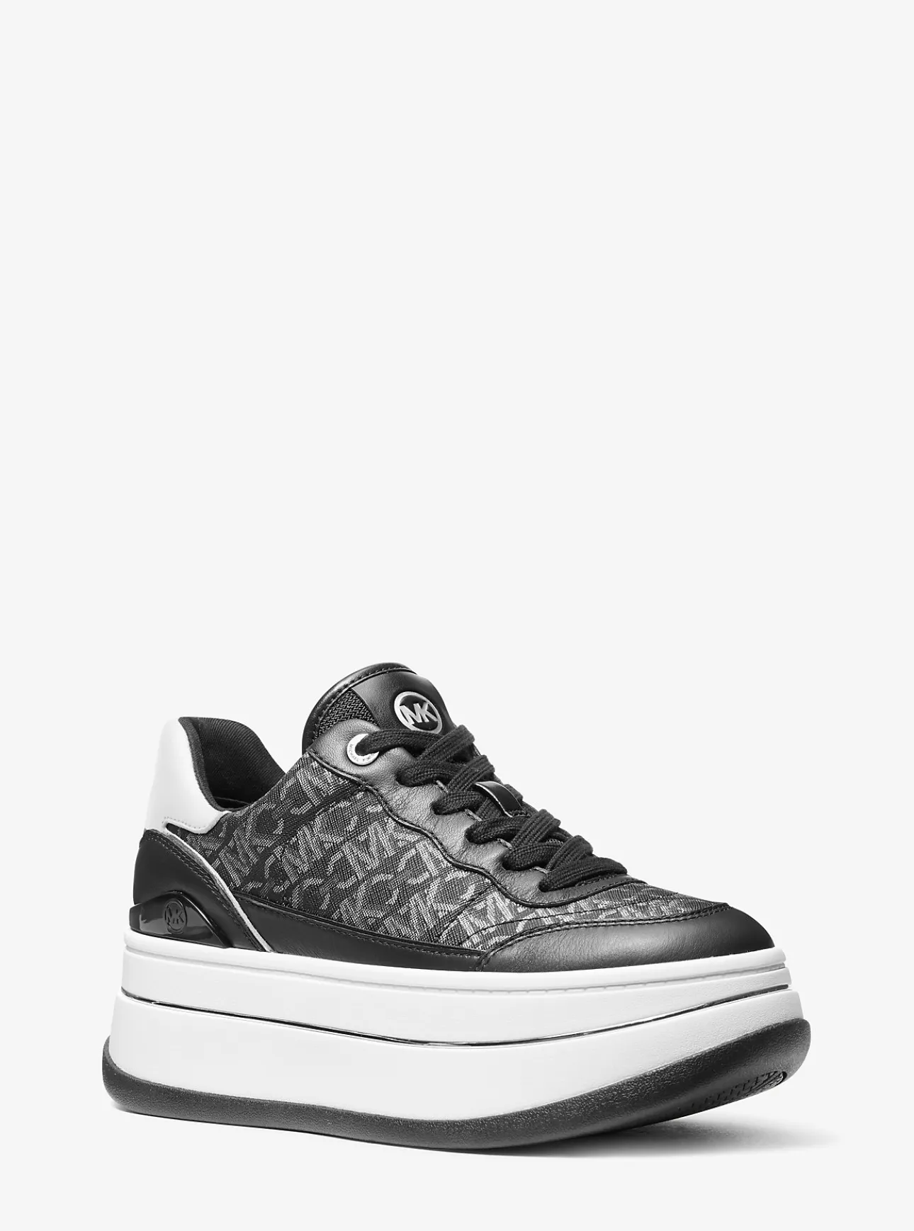 Hayes Metallic Empire Monogram and Leather Trainer