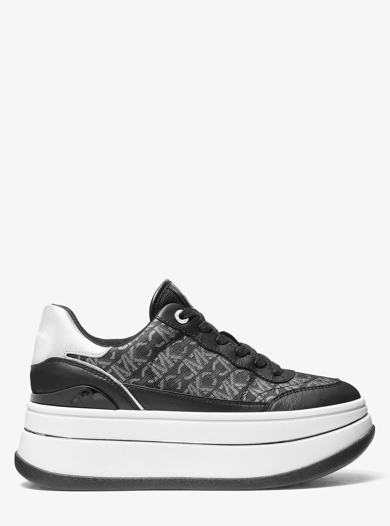 Hayes Metallic Empire Monogram and Leather Trainer