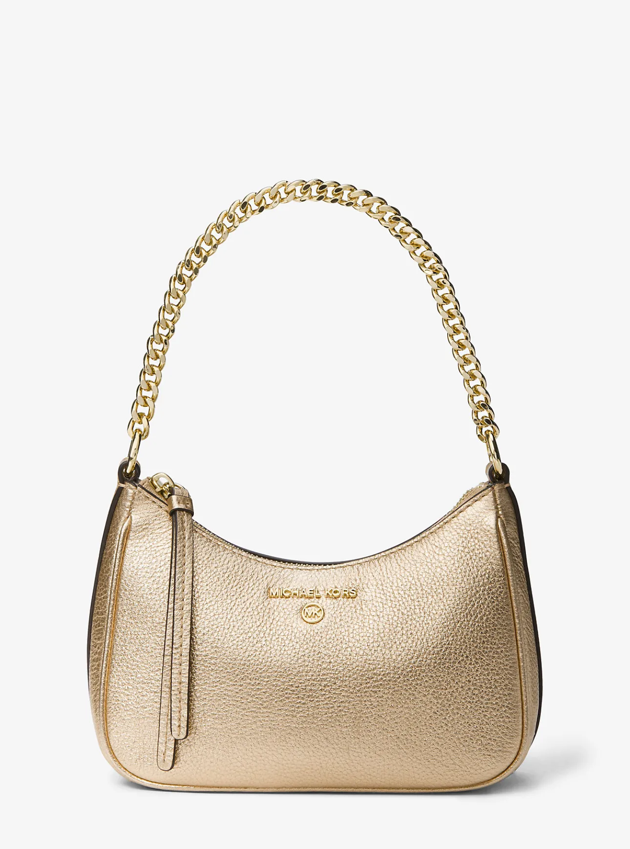 Jet Set Charm Small Metallic Pebbled Leather Pochette