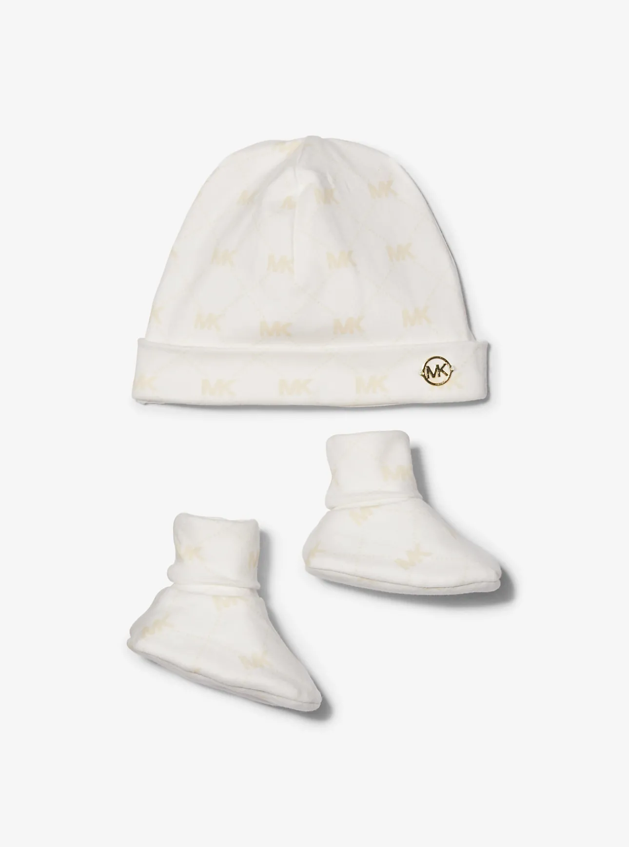 Logo Cotton Hat and Booties Baby Gift Set