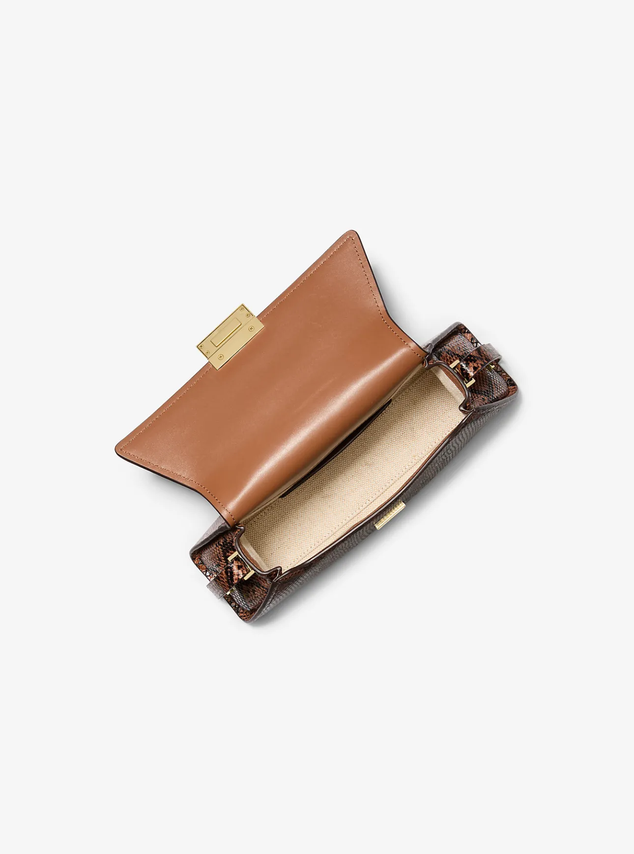 Ludlow Medium Snake Embossed Leather Shoulder Bag