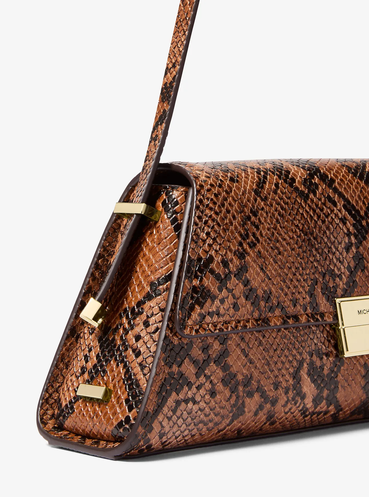 Ludlow Medium Snake Embossed Leather Shoulder Bag