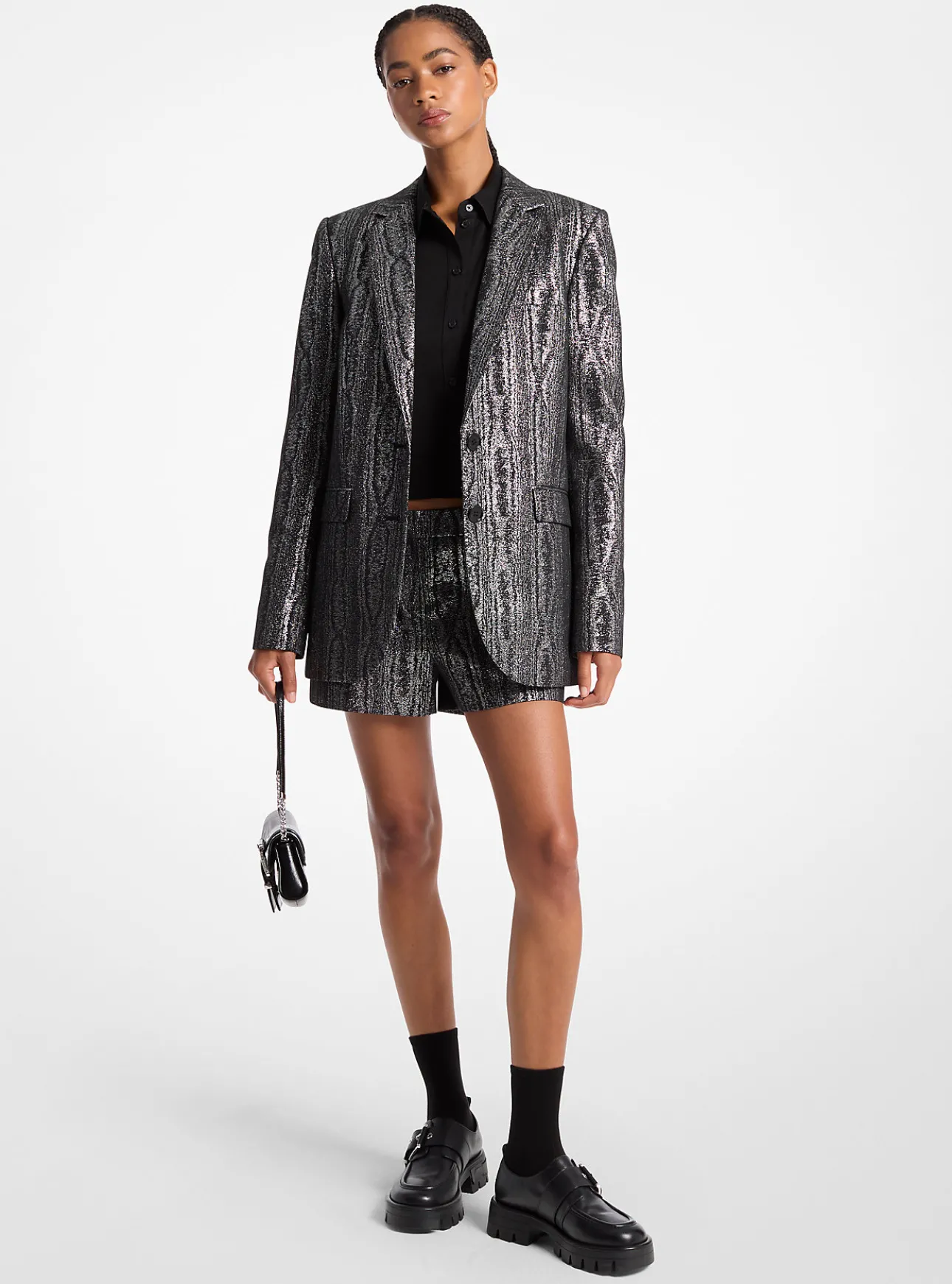 Metallic Moiré Blazer