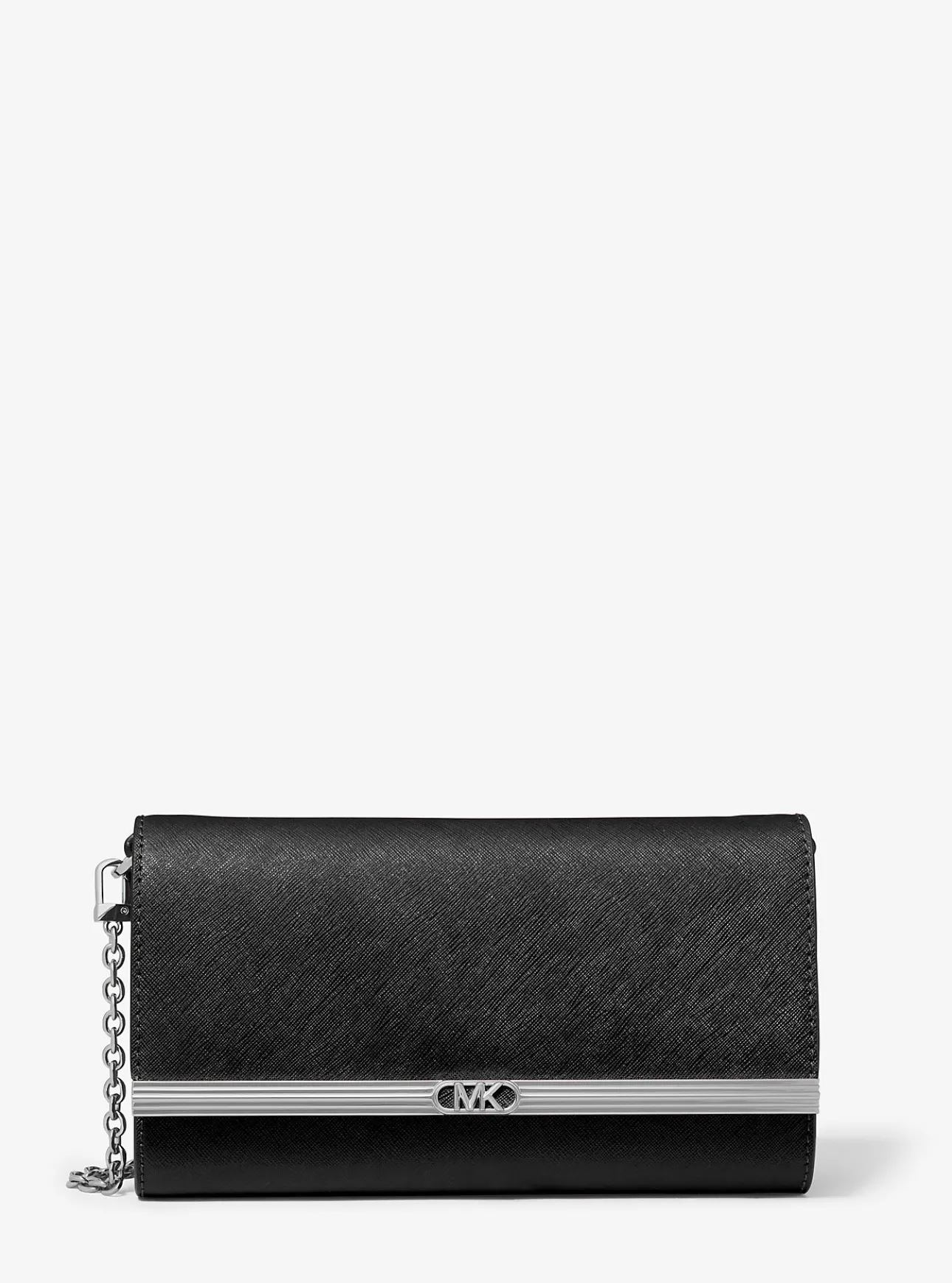 Mona Large Saffiano Leather Clutch