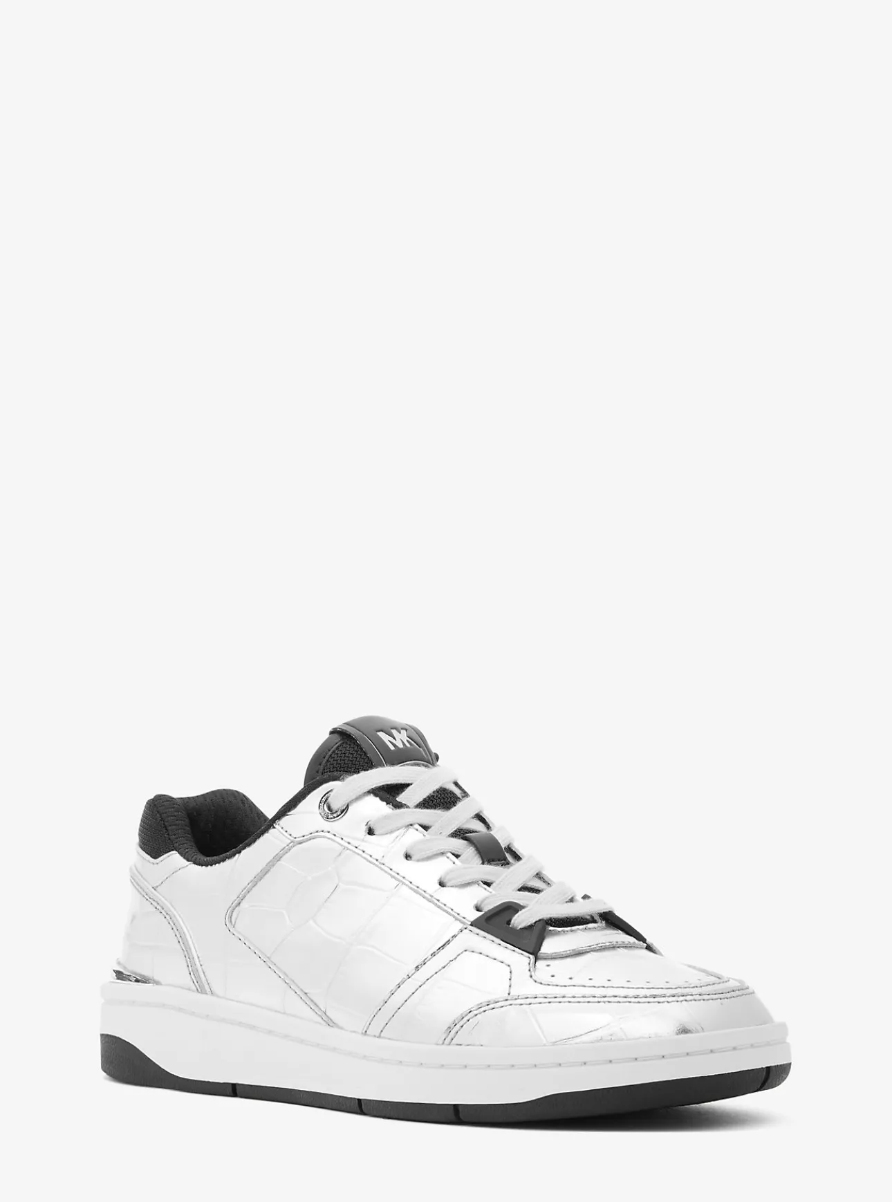 Rebel Metallic Crocodile Embossed Leather Sneaker