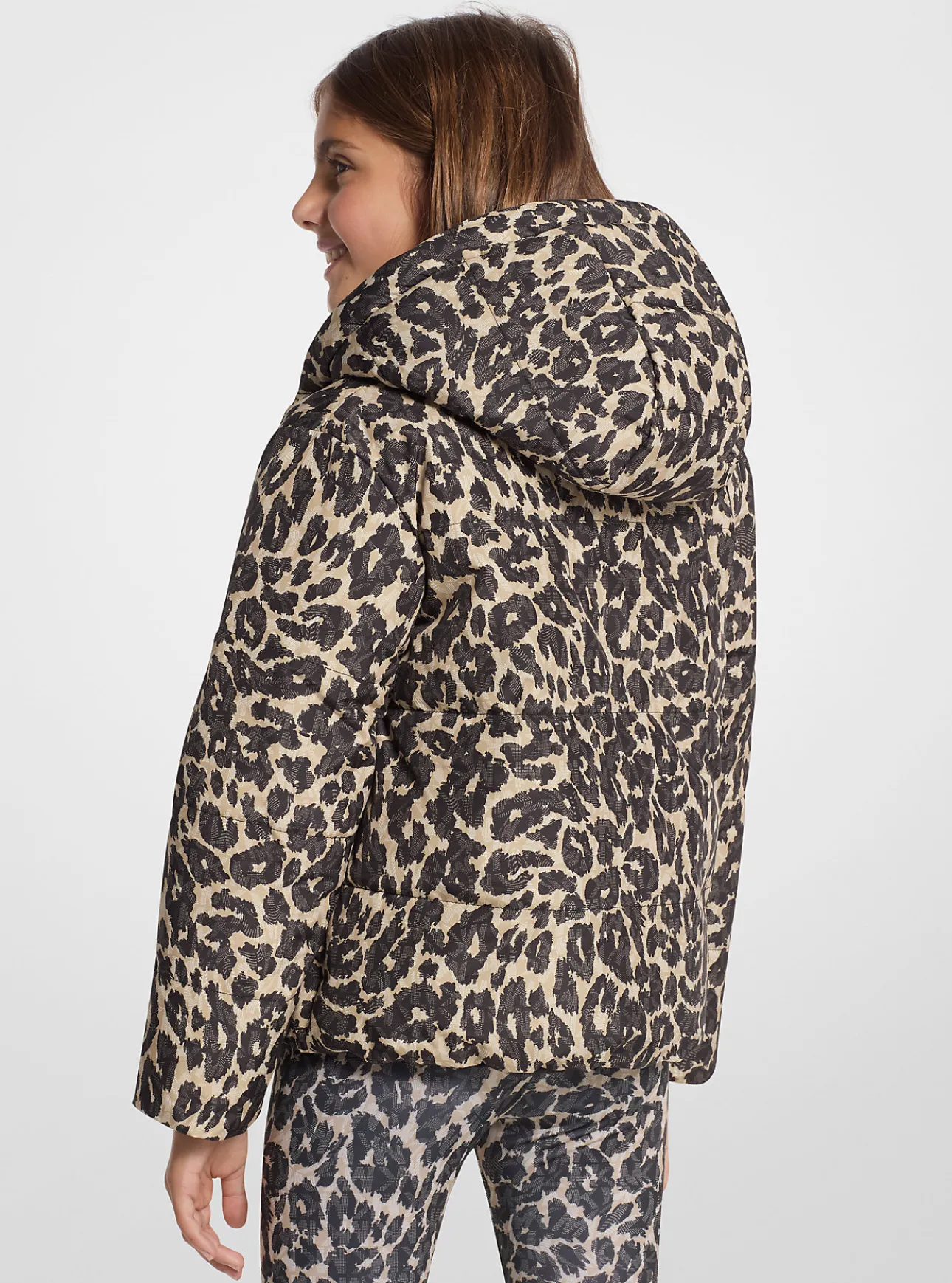 Reversible Leopard Logo Puffer Jacket