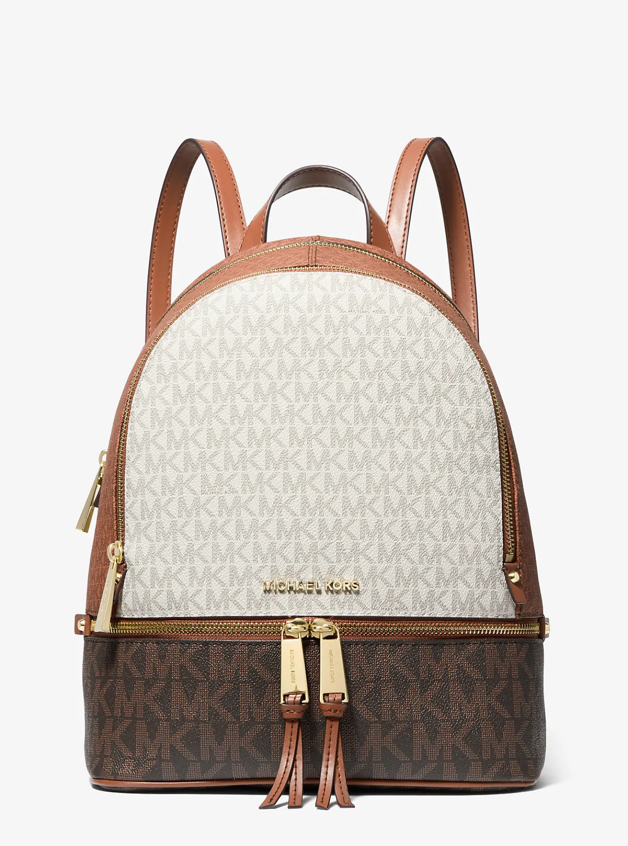 Rhea Medium Color-Block Logo Backpack