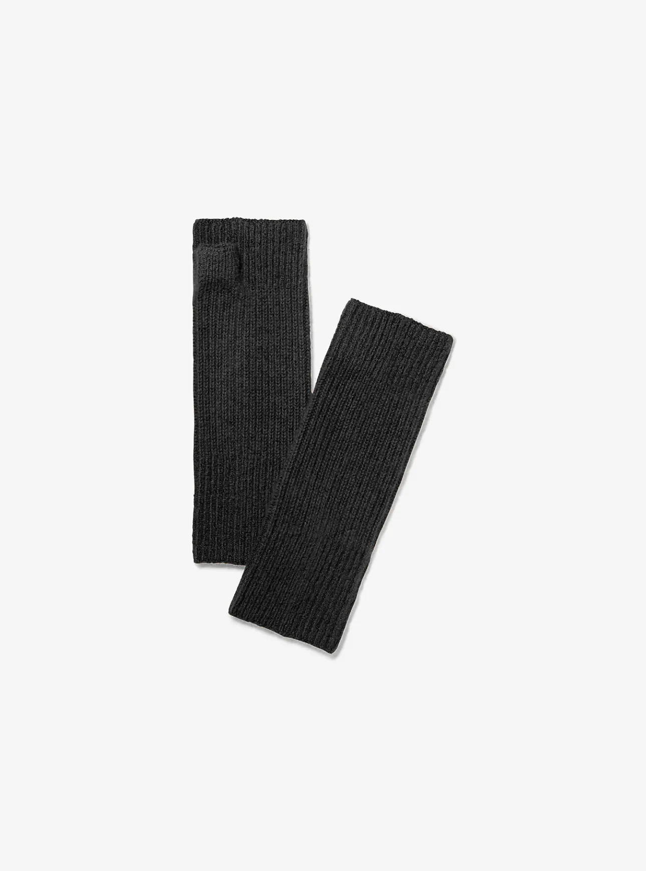 Ribbed Cashmere Fingerless Gloves