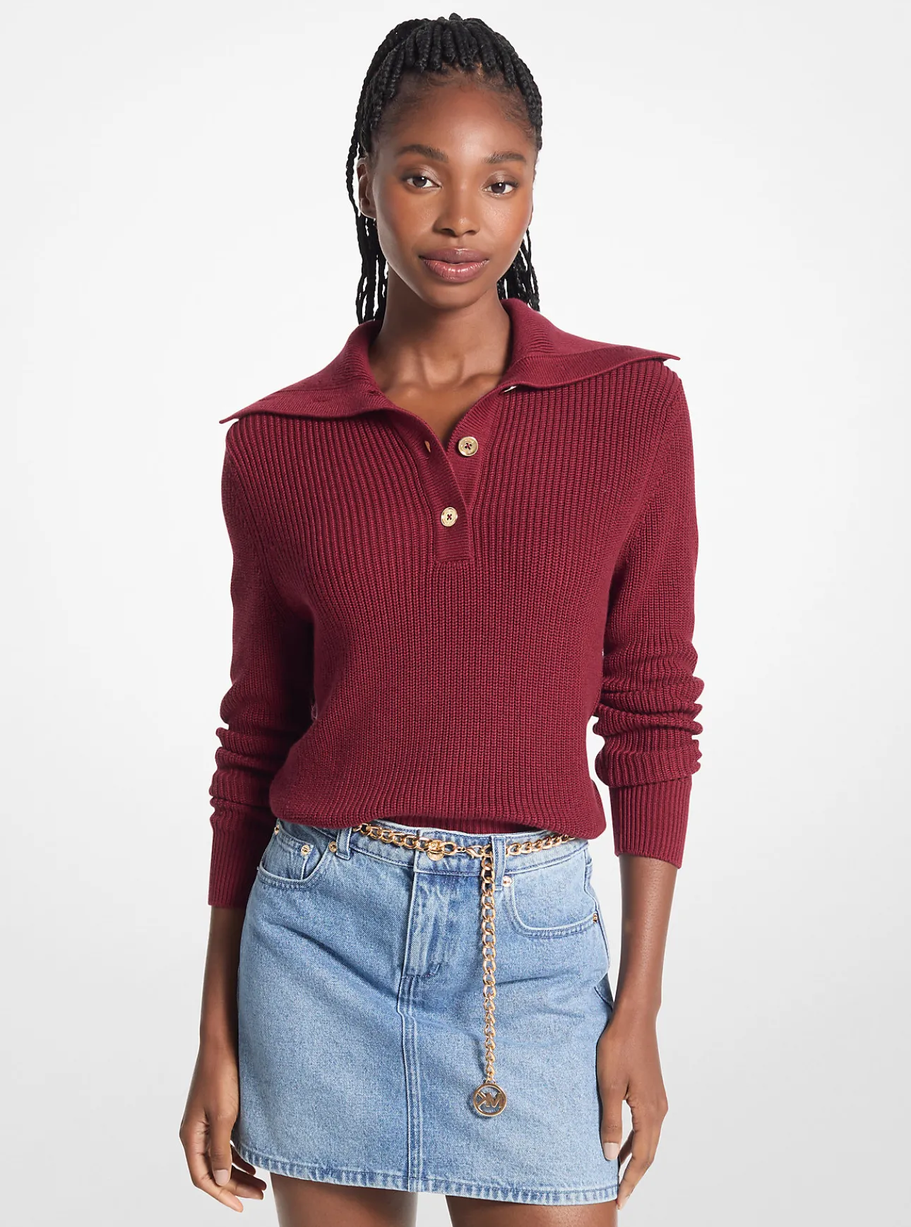 Ribbed Cotton-Blend Sweater