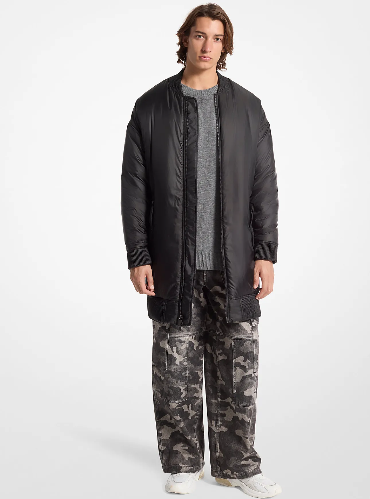 Satin Ciré Bomber Jacket