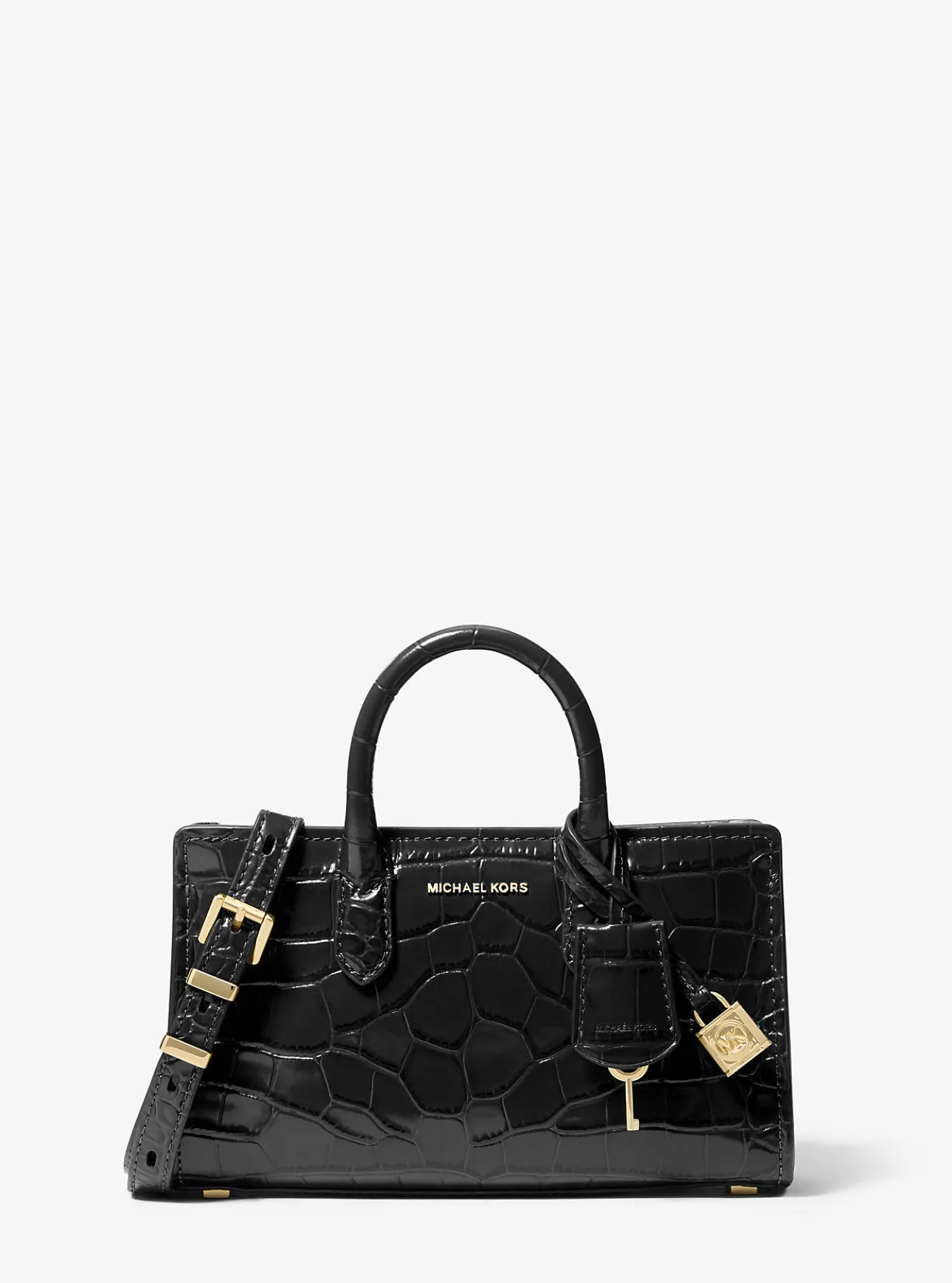 Scarlett Extra-Small Crocodile Embossed Leather Crossbody Bag