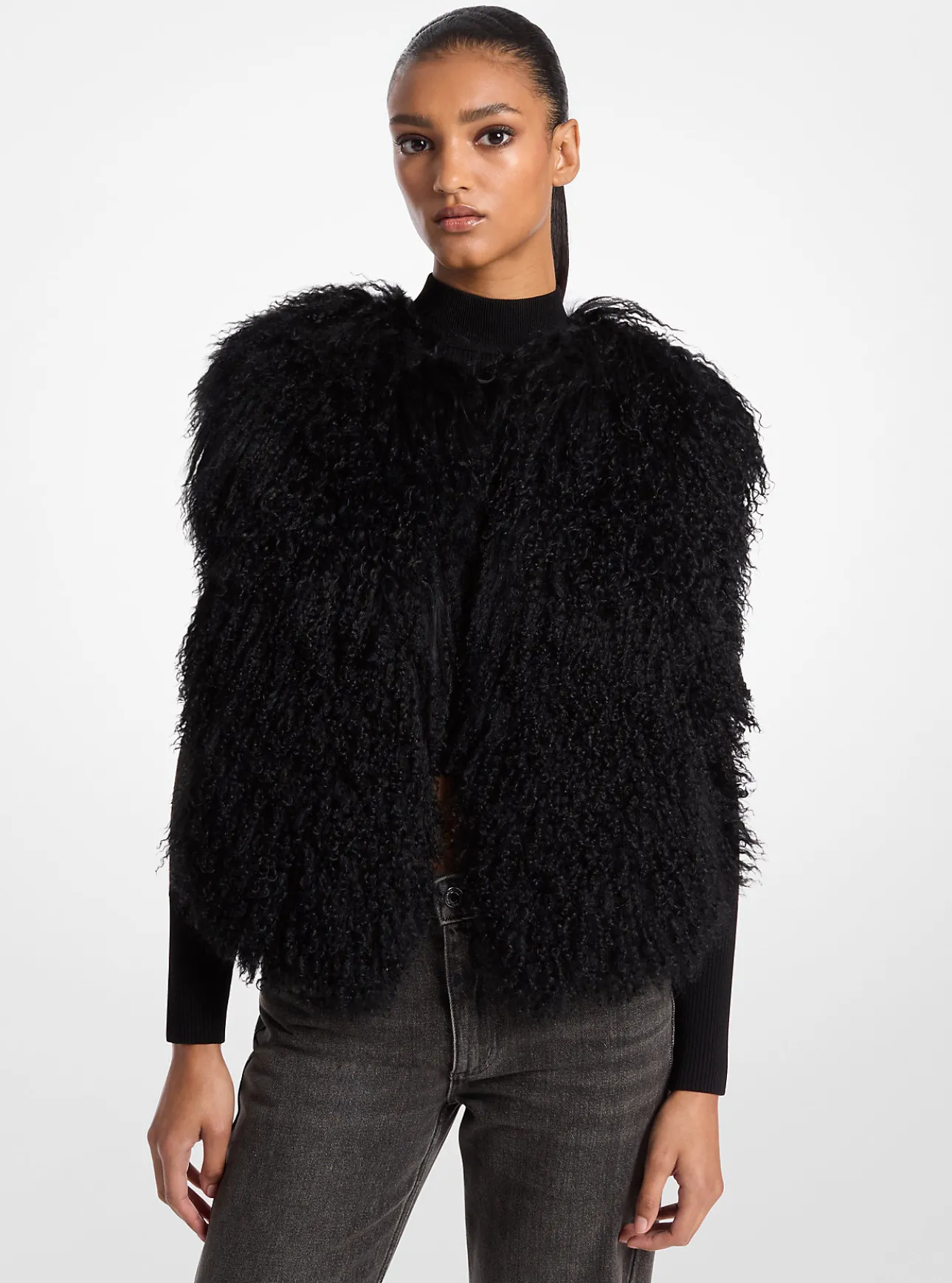 Shearling Cropped Vest