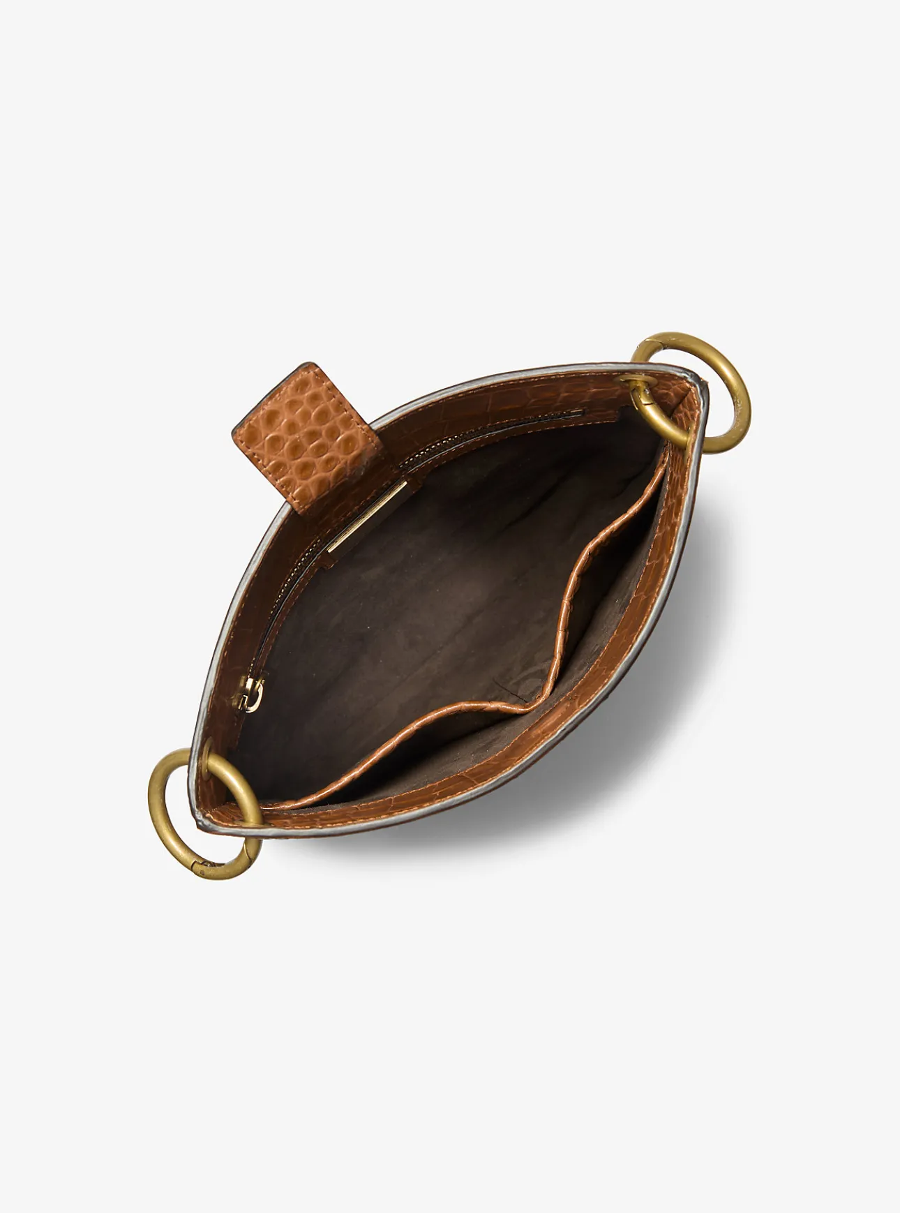 Tate Small Crocodile Embossed Patent Leather Crossbody Bag