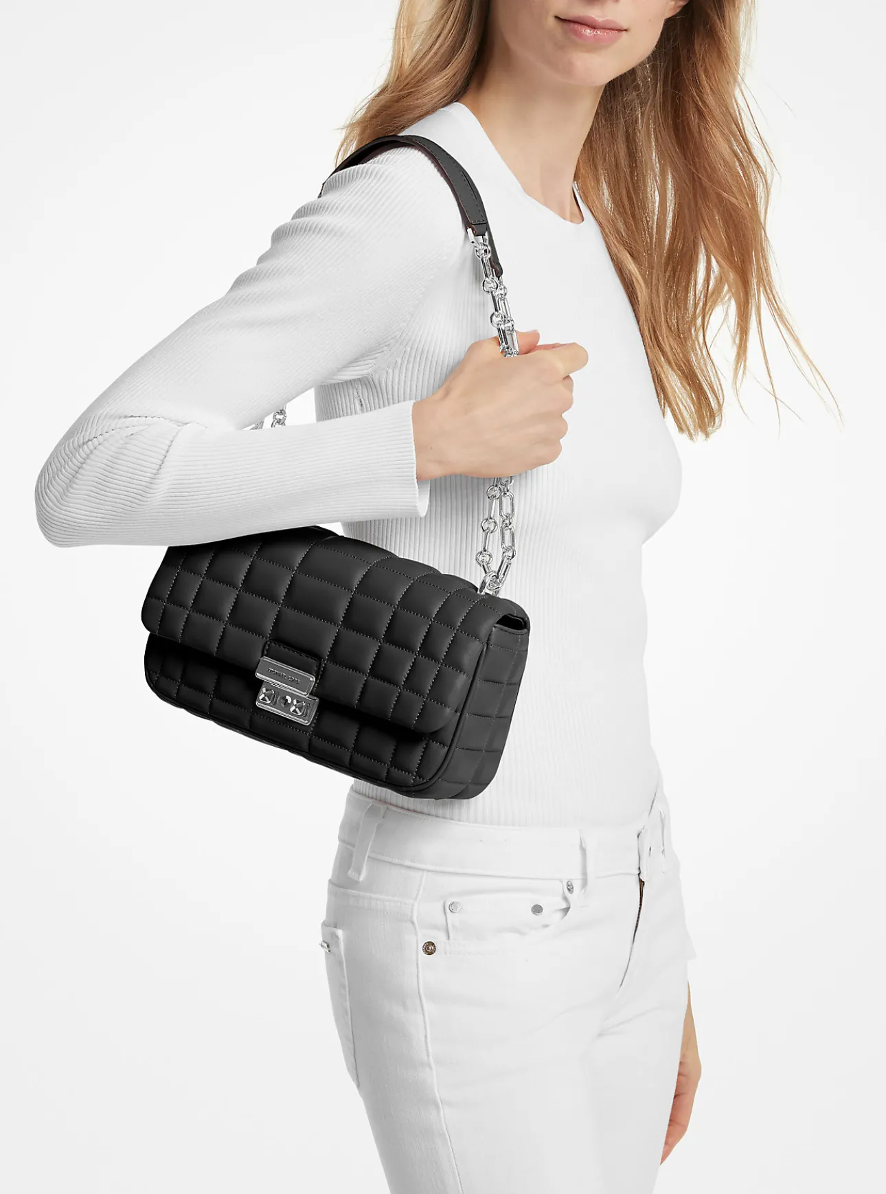 Tribeca Large Quilted Leather Shoulder Bag
